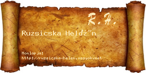 Ruzsicska Helén névjegykártya